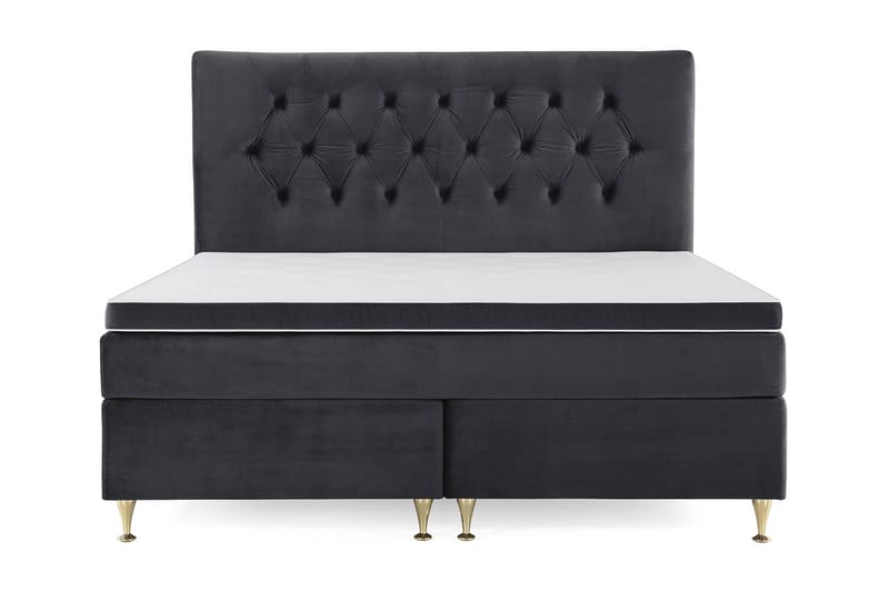 Royal Velvet Kontinentalseng 180x200 cm - Svart Fløyel/Lave Gullben - Møbler - Senger - Kontinentalsenger