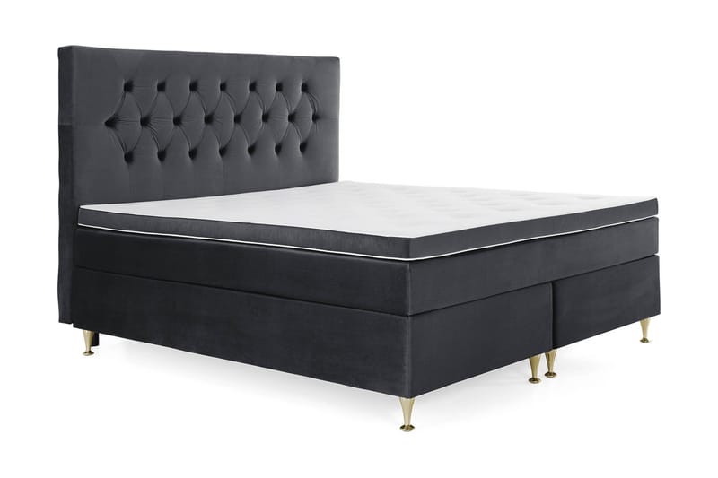 Royal Velvet Kontinentalseng 180x200 cm - Svart Fløyel/Lave Gullben - Møbler - Senger - Kontinentalsenger