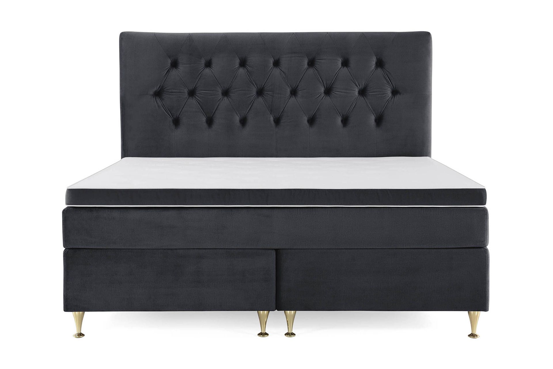 Royal Velvet Kontinentalseng 180x200 cm - Svart Fløyel/Lave Gullben