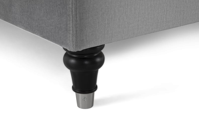Royal Velvet Kontinentalseng 210x210 cm - Lysegrå Fløyel/Dreide Ben - Møbler - Senger - Komplett sengepakke