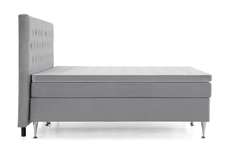 Royal Velvet Kontinentalseng 210x210 cm - Lysegr å Fløyel/Høye Sølvben - Møbler - Senger - Kontinentalsenger