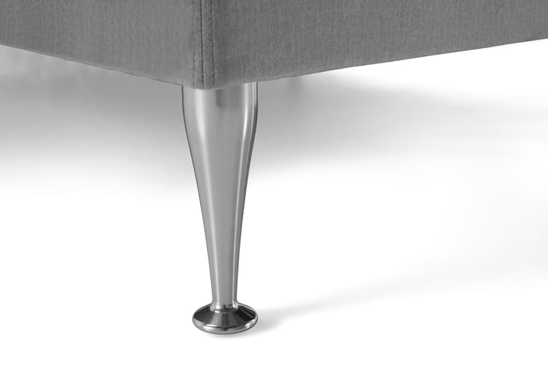 Royal Velvet Kontinentalseng 210x210 cm - Lysegrå Fløyel/Høye Sølvben - Møbler - Senger - Komplett sengepakke