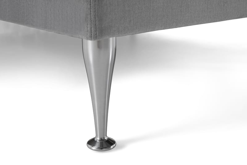 Royal Velvet Kontinentalseng 210x210 cm - Lysegrå Fløyel/Høye Sølvben - Møbler - Senger - Kontinentalsenger