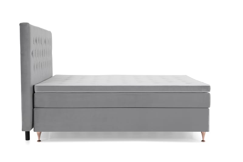 Royal Velvet Kontinentalseng 210x210 cm - Lysegrå Fløyel/Lave Rosében - Møbler - Senger - Komplett sengepakke