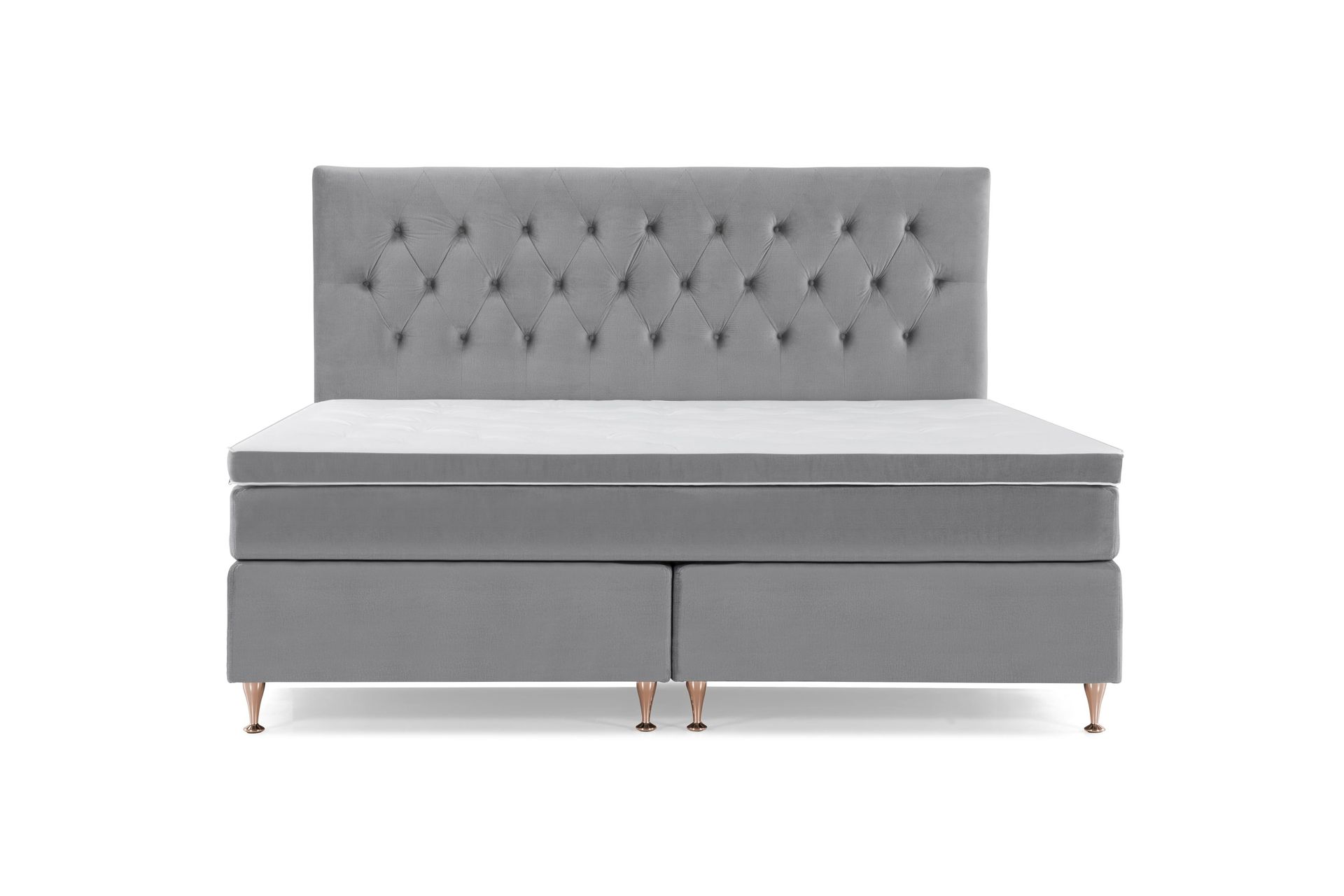 Royal Velvet Kontinentalseng 210x210 cm - Lysegrå Fløyel/Lave Rosében
