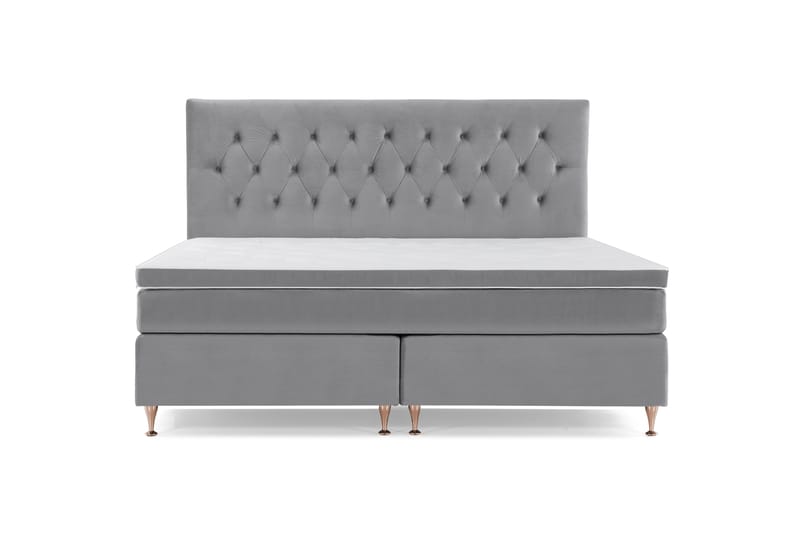 Royal Velvet Kontinentalseng 210x210 cm - Lysegrå Fløyel/Lave Rosében - Møbler - Senger - Komplett sengepakke