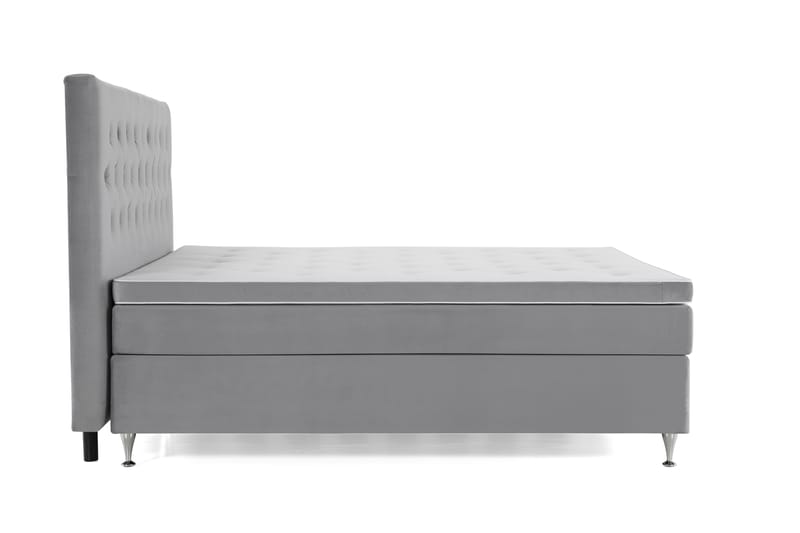 Royal Velvet Kontinentalseng 210x210 cm - Lysegrå Fløyel/Lave Sølvben - Møbler - Senger - Komplett sengepakke