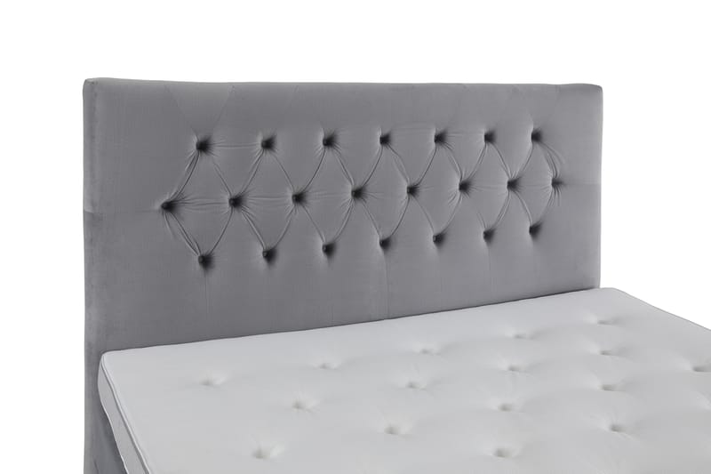 Royal Velvet Kontinentalseng 210x210 cm - Lysegrå Fløyel/Lave Sølvben - Møbler - Senger - Komplett sengepakke