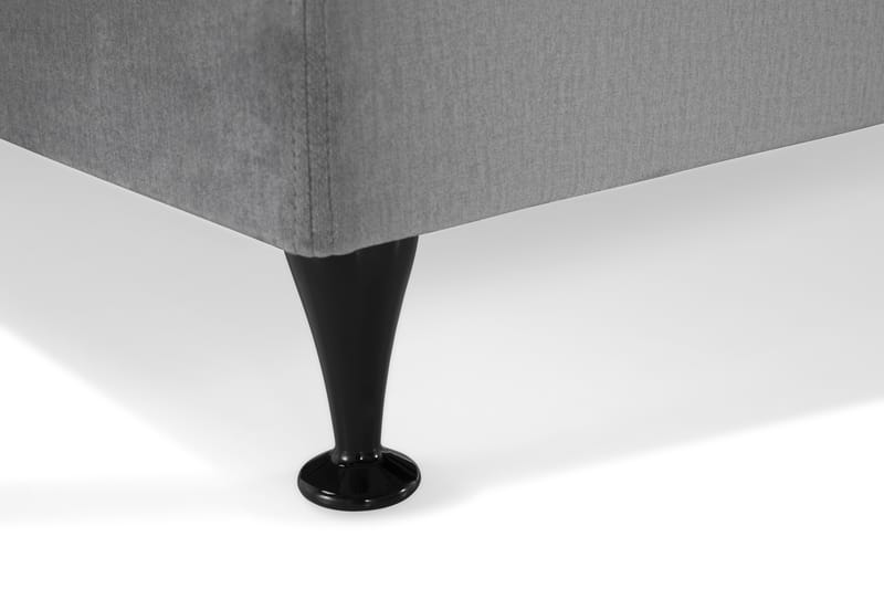 Royal Velvet Kontinentalseng 210x210 cm - Lysegrå Fløyel/Lave Svarte Ben - Møbler - Senger - Komplett sengepakke
