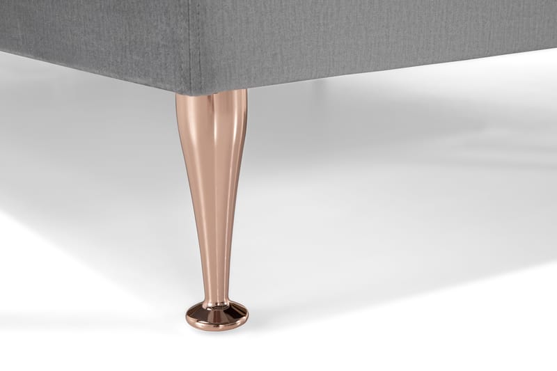Royal Velvet Kontinentalseng 210x210 cm - Lysegrå Fløyel/RoséGull - Møbler - Senger - Komplett sengepakke