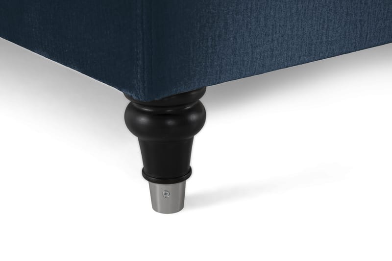 Royal Velvet Kontinentalseng 210x210 cm - Mørkeblå Fløyel/Dreide Ben - Møbler - Senger - Kontinentalsenger