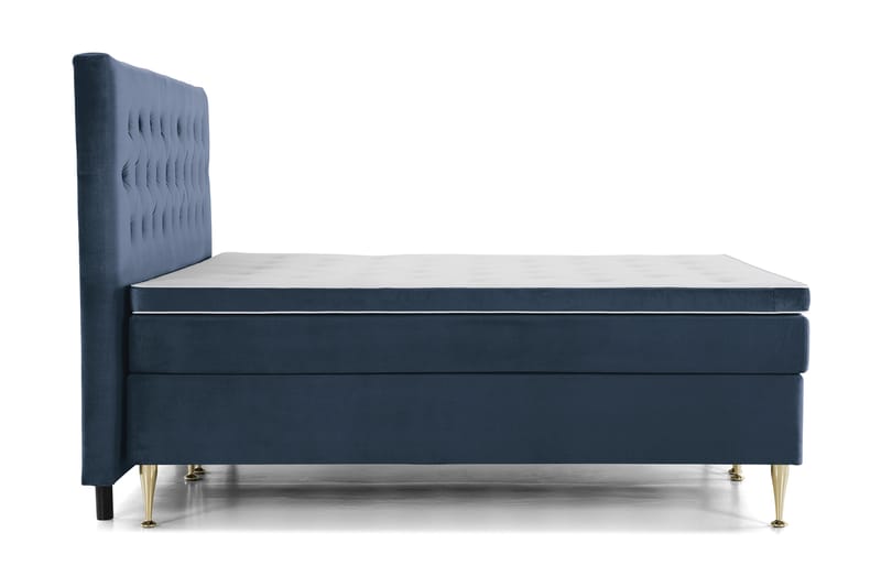 Royal Velvet Kontinentalseng 210x210 cm - Mørkeblå Fløyel/Høye Gullben - Møbler - Senger - Kontinentalsenger