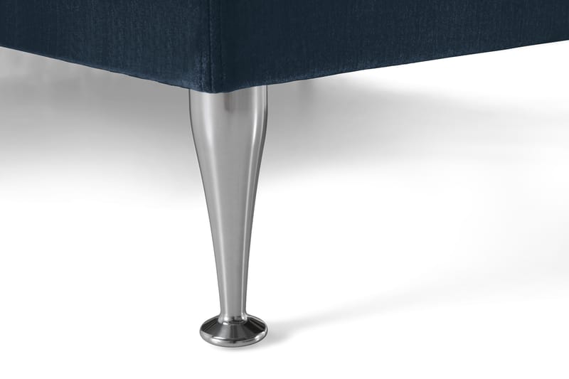 Royal Velvet Kontinentalseng 210x210 cm - Mørkeblå Fløyel/Høye Sølvben - Møbler - Senger - Komplett sengepakke