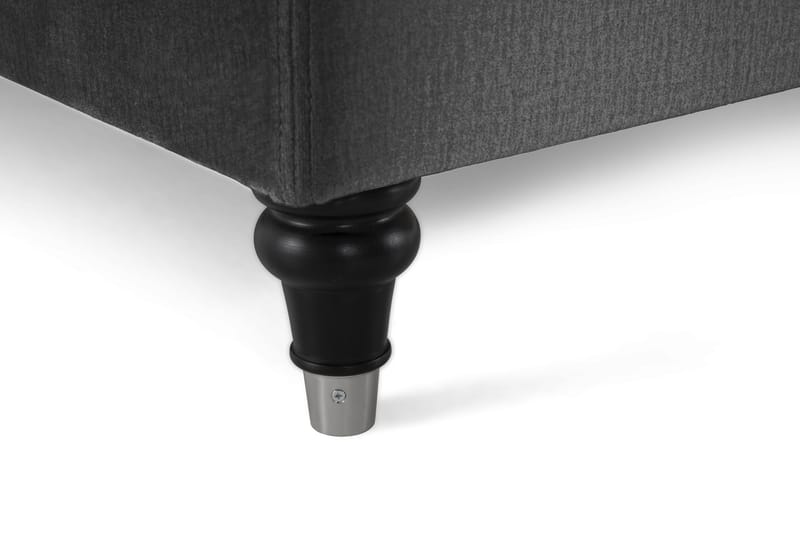 Royal Velvet Kontinentalseng 210x210 cm - Mørkegrå Fløyel/Dreide Ben - Møbler - Senger - Kontinentalsenger