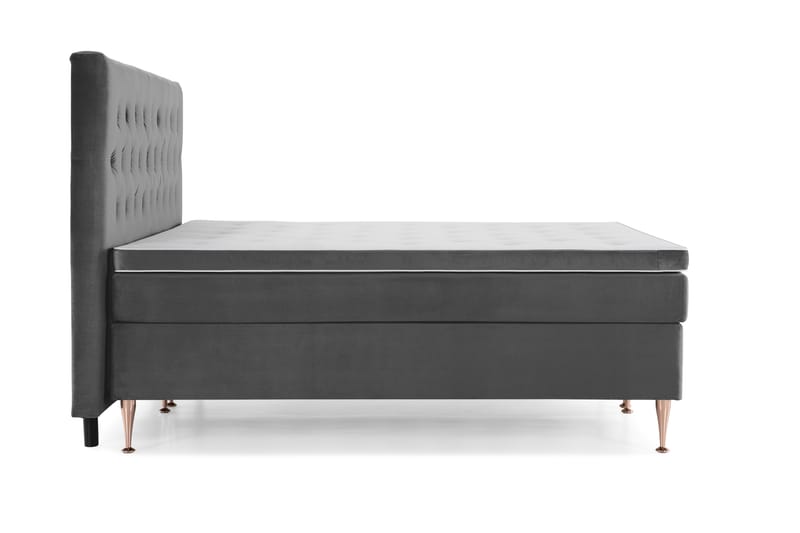 Royal Velvet Kontinentalseng 210x210 cm - Mørkegrå Fløyel/Høye Rosében - Møbler - Senger - Kontinentalsenger