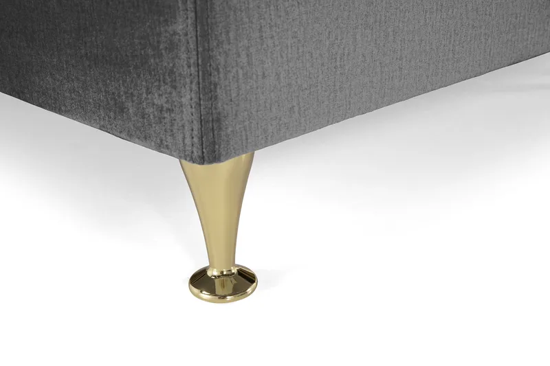 Royal Velvet Kontinentalseng 210x210 cm - Mørkegrå Fløyel/Lave Gullben - Møbler - Senger - Kontinentalsenger