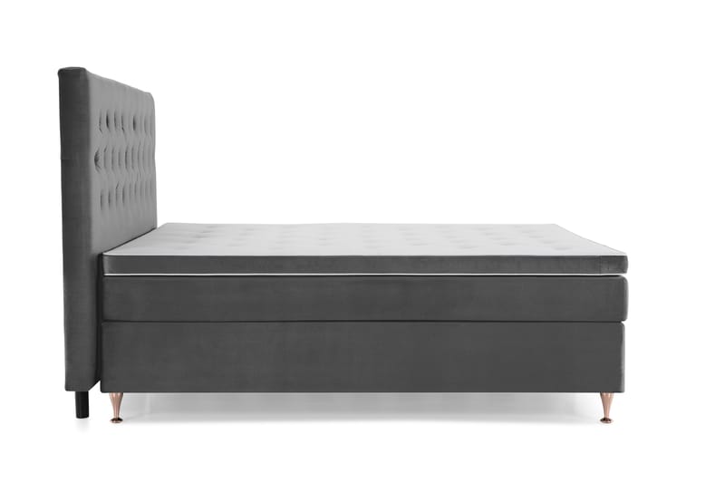 Royal Velvet Kontinentalseng 210x210 cm - Mørkegrå Fløyel/Lave Rosében - Møbler - Senger - Kontinentalsenger