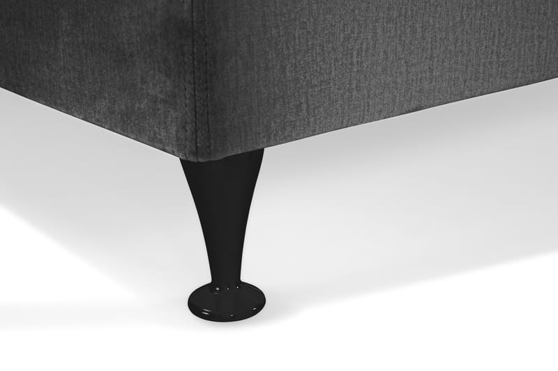 Royal Velvet Kontinentalseng 210x210 cm - Mørkegrå Fløyel/Lave Svarte Ben - Møbler - Senger - Kontinentalsenger
