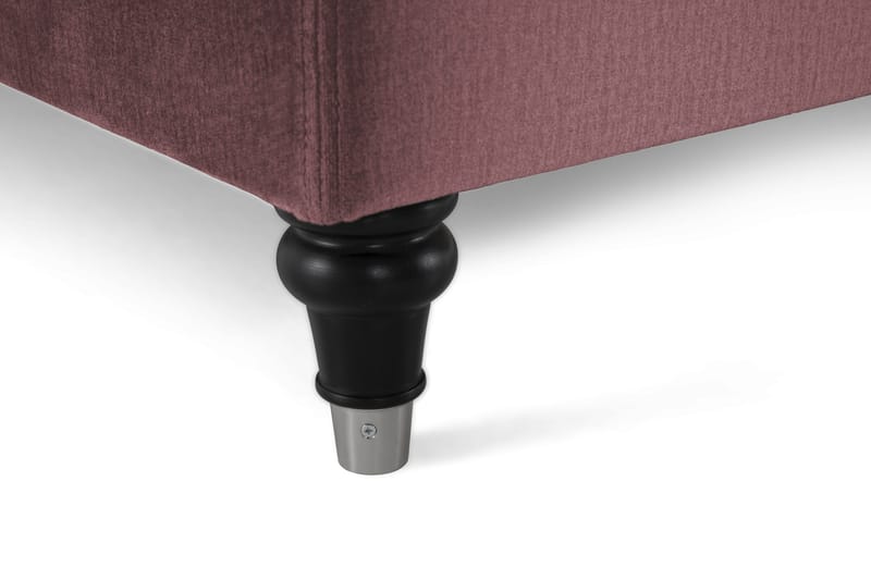 Royal Velvet Kontinentalseng 210x210 cm - Rosa Fløyel/Dreide Ben - Møbler - Senger - Kontinentalsenger
