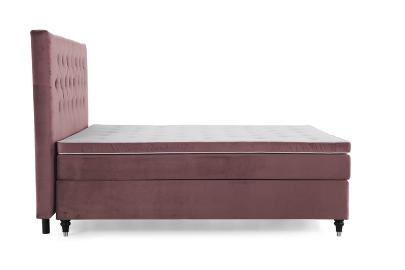 Royal Velvet Kontinentalseng 210x210 cm - Rosa Fløyel/Dreide Ben - Møbler - Senger - Kontinentalsenger