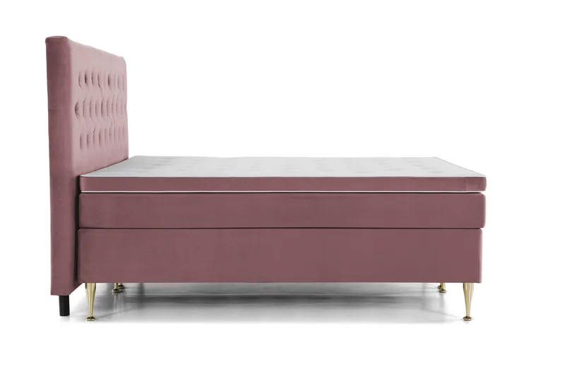 Royal Velvet Kontinentalseng 210x210 cm - Rosa Fløyel/Høye Gullben - Møbler - Senger - Kontinentalsenger