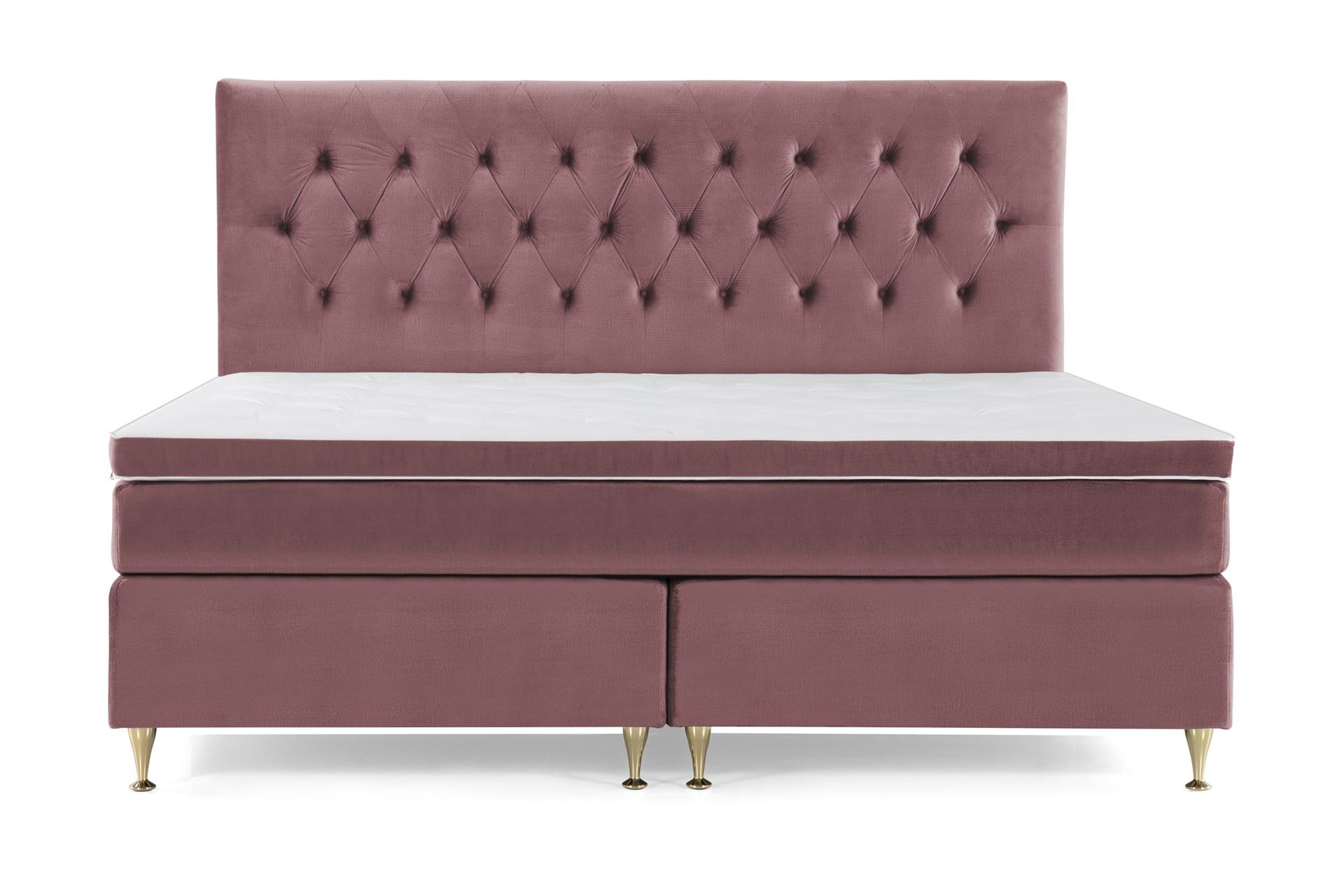 Royal Velvet Kontinentalseng 210x210 cm - Rosa Fløyel/Lave Gullben