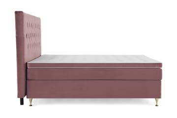 Royal Velvet Kontinentalseng 210x210 cm - Rosa Fløyel/Lave Gullben - Møbler - Senger - Komplett sengepakke