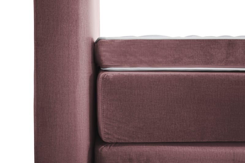 Royal Velvet Kontinentalseng 210x210 cm - Rosa Fløyel/Lave Sølvben - Møbler - Senger - Kontinentalsenger