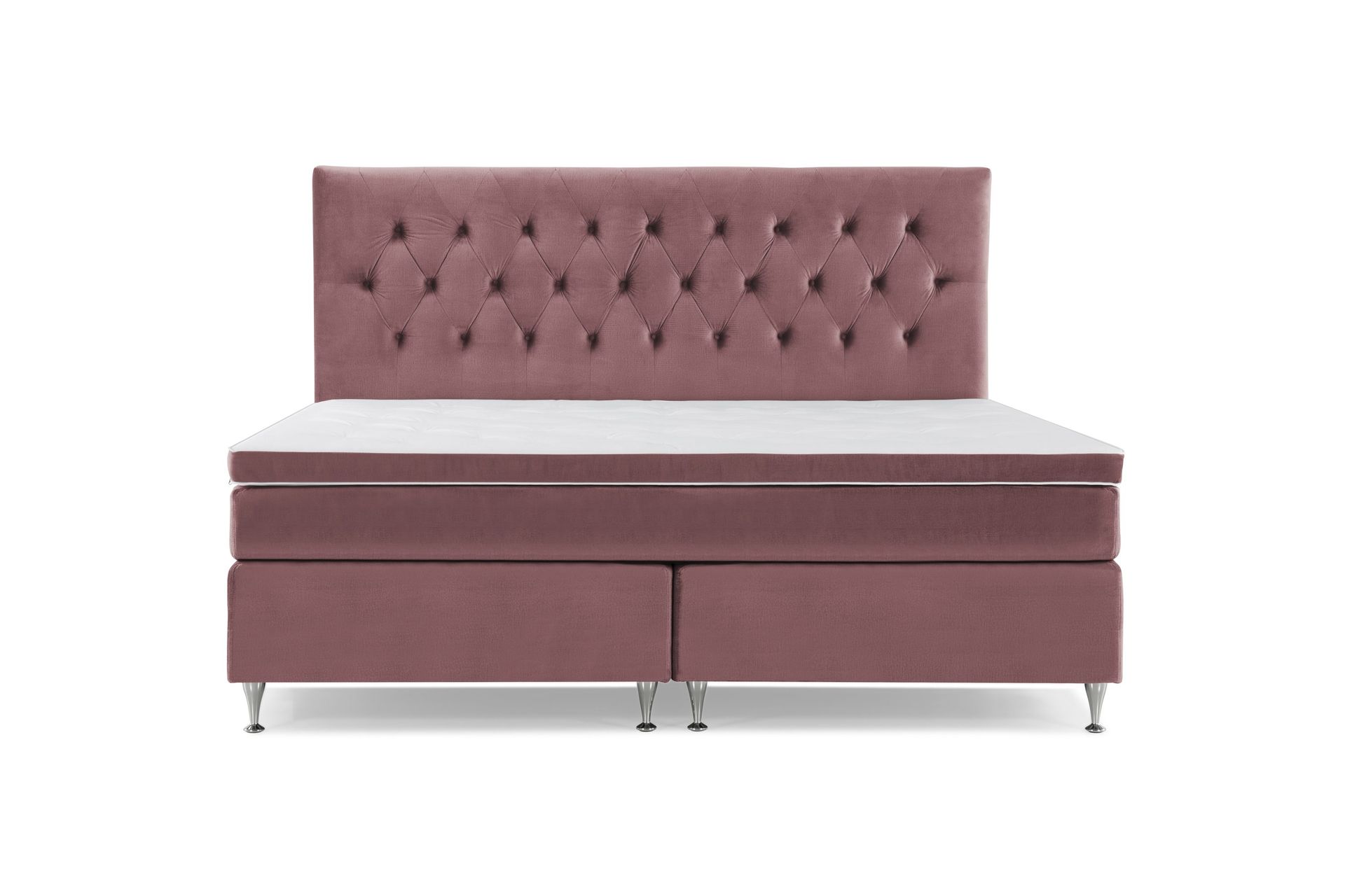 Royal Velvet Kontinentalseng 210x210 cm - Rosa Fløyel/Lave Sølvben
