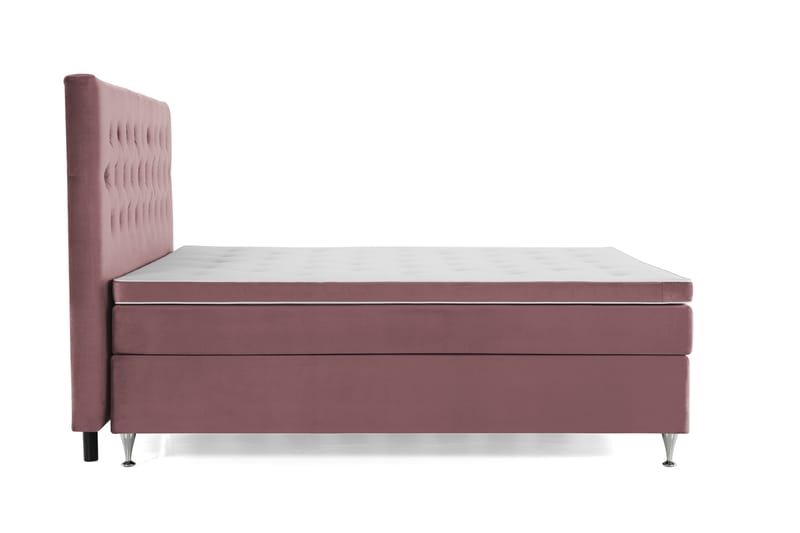 Royal Velvet Kontinentalseng 210x210 cm - Rosa Fløyel/Lave Sølvben - Møbler - Senger - Kontinentalsenger