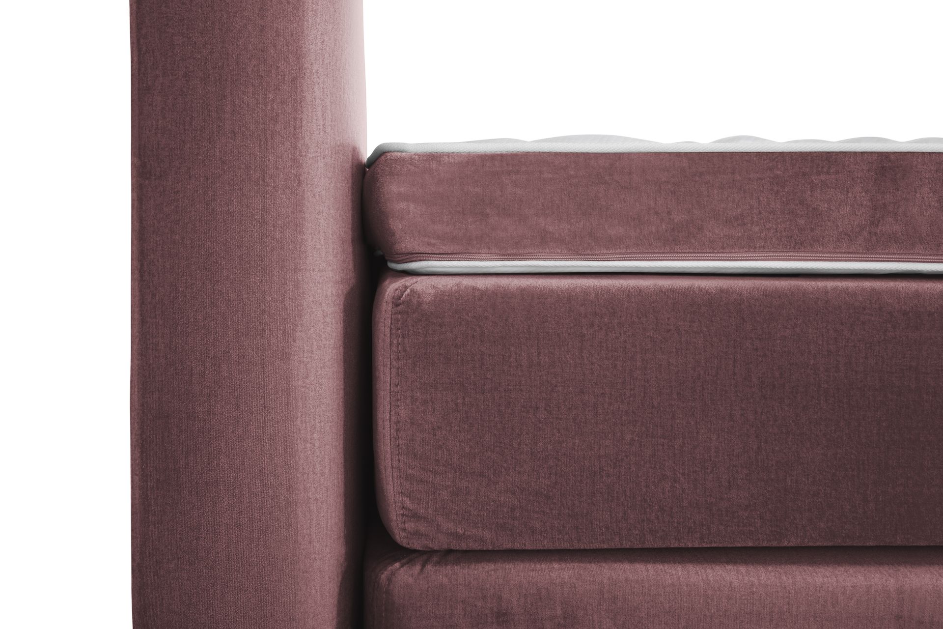 Royal Velvet Kontinentalseng 210x210 cm - Rosa Fløyel/Lave Svarte Ben - Møbler - Senger - Komplett sengepakke