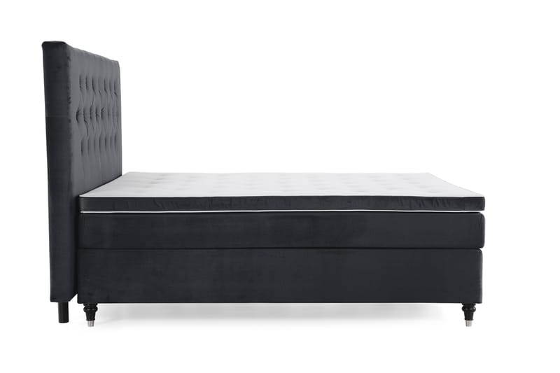 Royal Velvet Kontinentalseng 210x210 cm - Svart Fløyel/Dreide Ben - Møbler - Senger - Kontinentalsenger