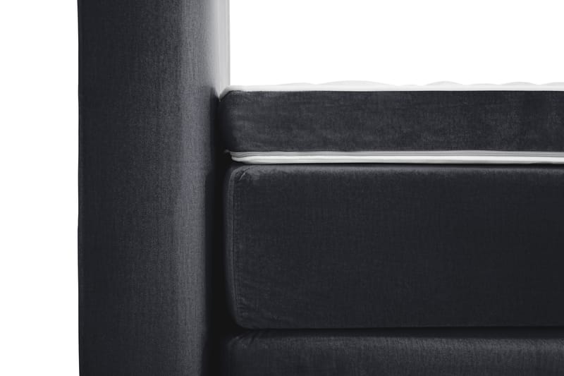 Royal Velvet Kontinentalseng 210x210 cm - Svart Fløyel/Dreide Ben - Møbler - Senger - Kontinentalsenger