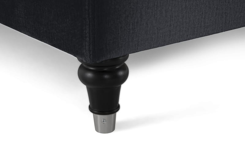 Royal Velvet Kontinentalseng 210x210 cm - Svart Fløyel/Dreide Ben - Møbler - Senger - Kontinentalsenger