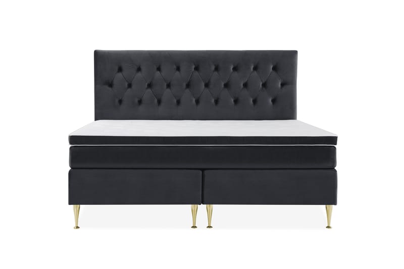 Royal Velvet Kontinentalseng 210x210 cm - Svart Fløyel/Høye Gullben - Møbler - Senger - Kontinentalsenger