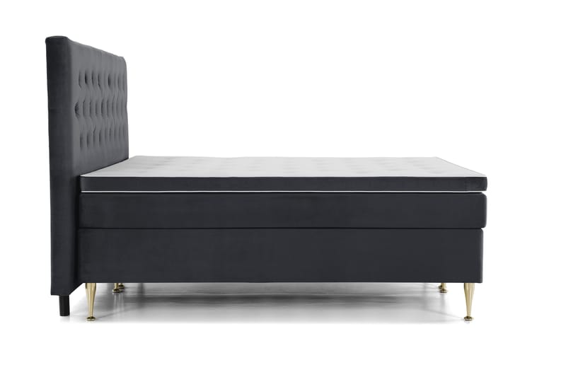 Royal Velvet Kontinentalseng 210x210 cm - Svart Fløyel/Høye Gullben - Møbler - Senger - Kontinentalsenger
