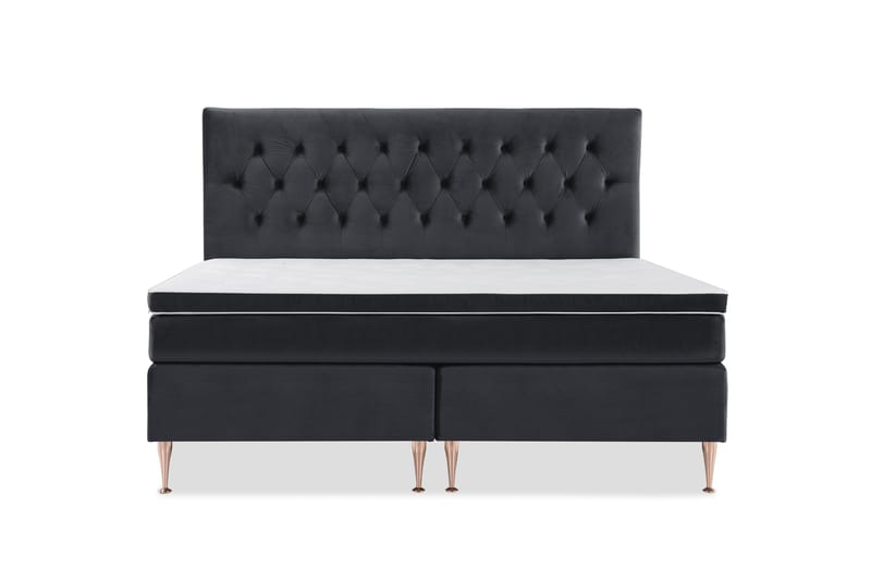 Royal Velvet Kontinentalseng 210x210 cm - Svart Fløyel/Høye Rosében - Møbler - Senger - Kontinentalsenger