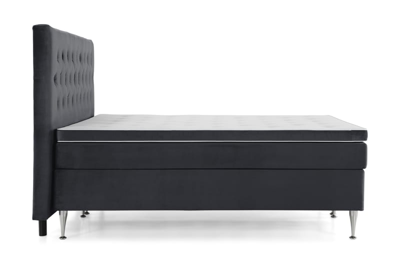 Royal Velvet Kontinentalseng 210x210 cm - Svart Fløyel/Høye Sølvben - Møbler - Senger - Kontinentalsenger