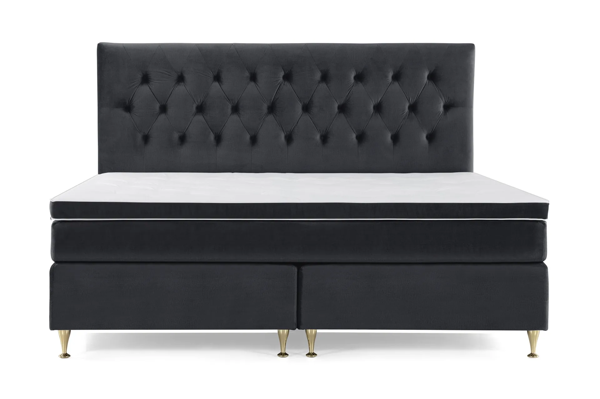Royal Velvet Kontinentalseng 210x210 cm - Svart Fløyel/Lave Gullben
