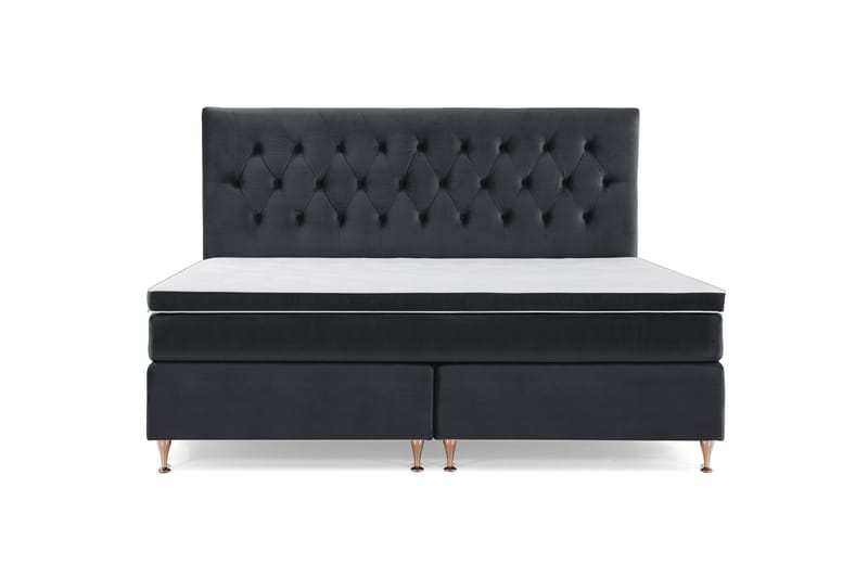 Royal Velvet Kontinentalseng 210x210 cm, Svart Fløyel/Lave Rosében