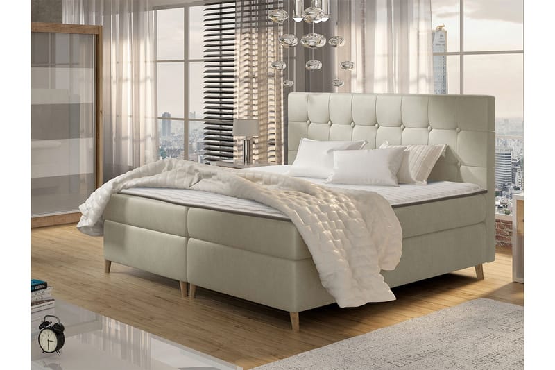 Sandham Kontinentalseng 120x200 cm - Beige - Møbler - Senger - Kontinentalsenger