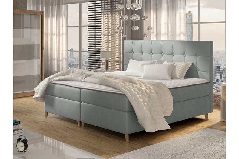 Sandham Kontinentalseng 160x200 cm - Grå - Møbler - Senger - Kontinentalsenger