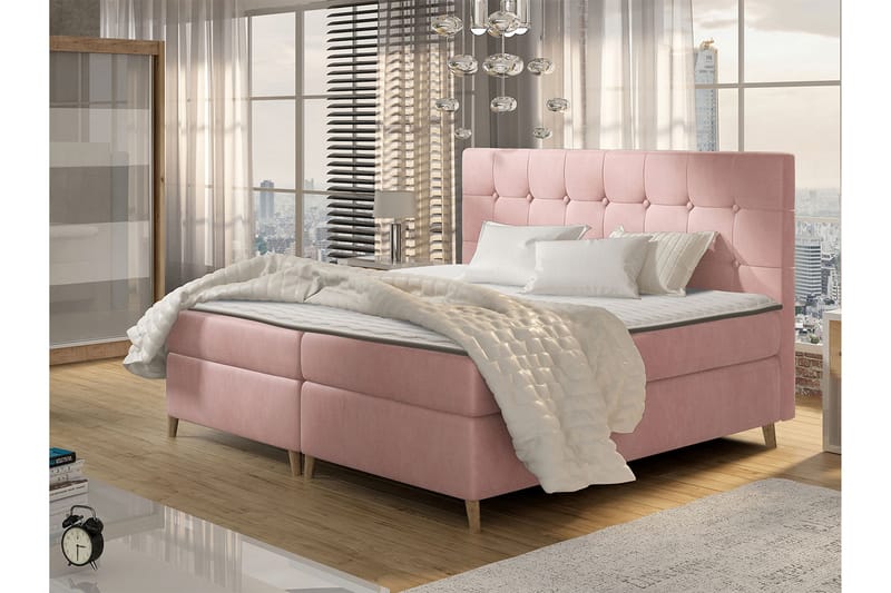 Sandham Kontinentalseng 180x200 cm - Rosa - Møbler - Senger - Kontinentalsenger