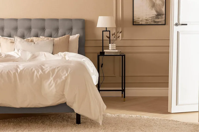 Scarlett Kontinentalseng 120x200 Skummadrass - Grå - Møbler - Senger - Kontinentalsenger