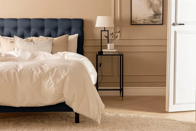 Scarlett Kontinentalseng 140x200 Memorymadrass - Blå - Møbler - Senger - Kontinentalsenger