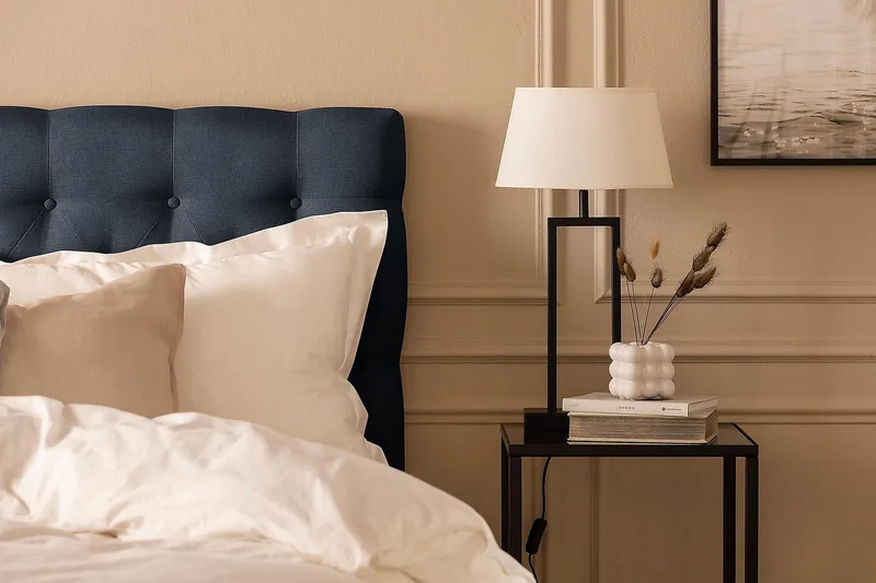 Scarlett Kontinentalseng 160x200 Skummadrass - Blå - Møbler - Senger - Kontinentalsenger