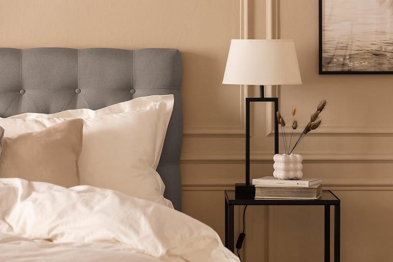 Scarlett Kontinentalseng 160x200 Skummadrass - Grå - Møbler - Senger - Kontinentalsenger