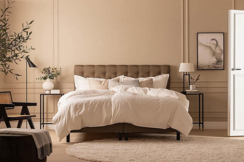 Scarlett Kontinentalseng 180x200 Memorymadrass - Brun - Møbler - Senger - Kontinentalsenger