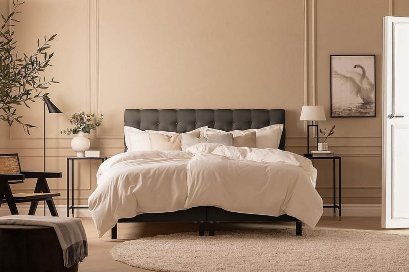 Scarlett Kontinentalseng 180x200 Memorymadrass - Mørkegrå - Møbler - Senger - Kontinentalsenger