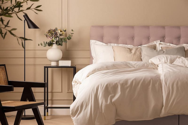 Scarlett Kontinentalseng 180x200 Memorymadrass - Rosa - Møbler - Senger - Kontinentalsenger